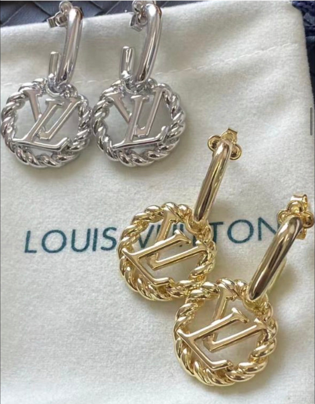 Brass Hoop Drop Earrings