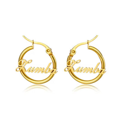 Customize 2cm Name Earrings