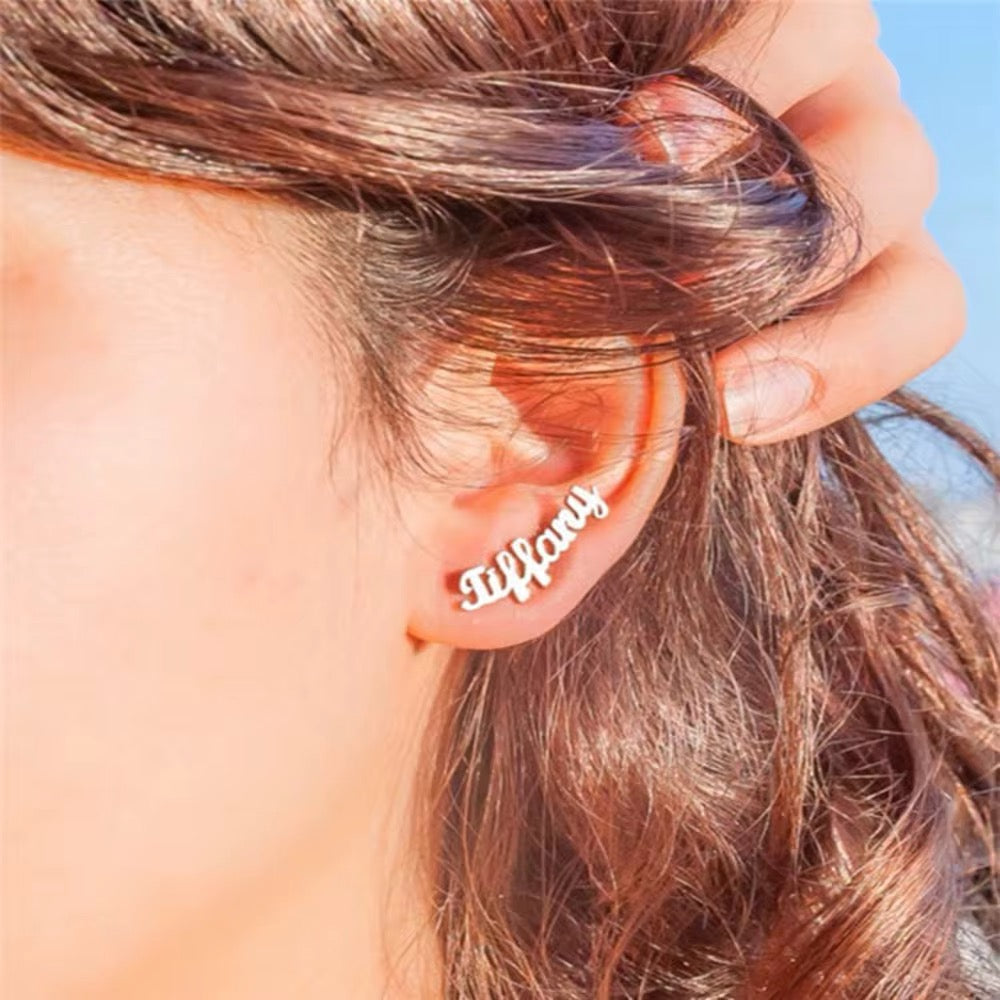 Custom Name Stud Earrings