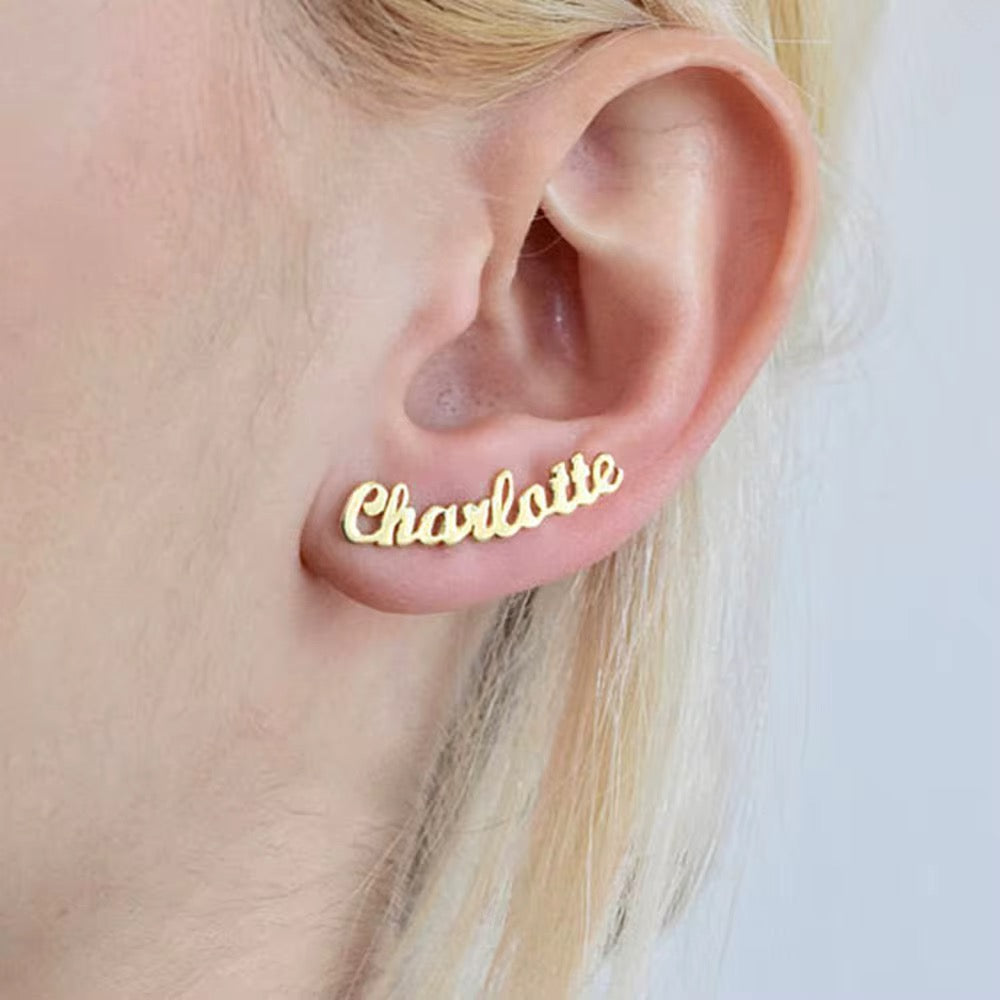 Custom Name Stud Earrings