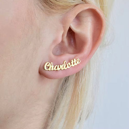 Custom Name Stud Earrings